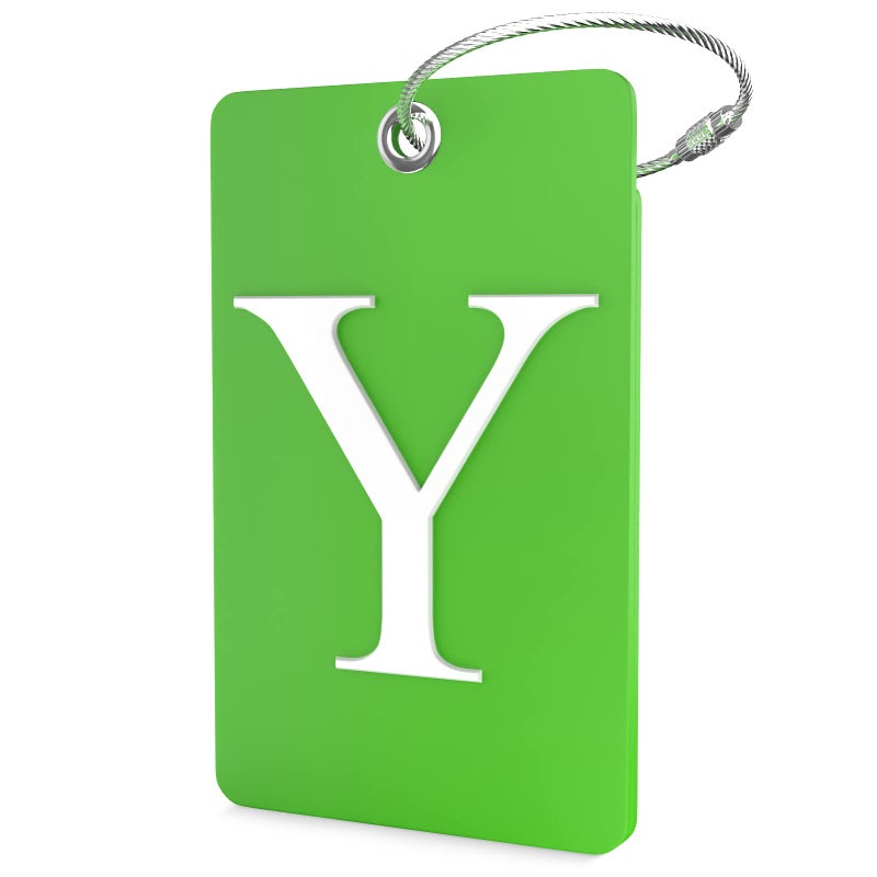 Shacke Luggage Tag Initial Fully Bendable Tag w/Stainless Steel Loop (Letter Y) - Image 1